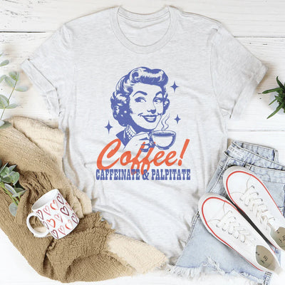 Camiseta de café con cafeína y palpitaciones
