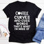 Coffee Curves & Cuss Words Tee - Korvel