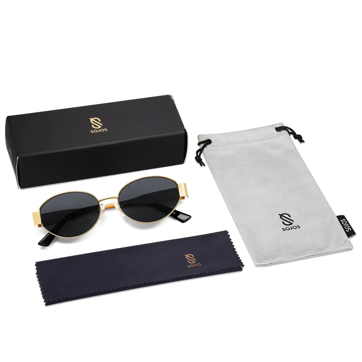 Lunettes de soleil ovales rétro SOJOS - Protection classique UV400