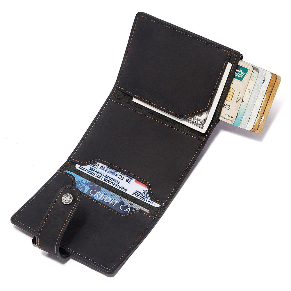 Coin Purse Metal Card Case Leather Card Sleeve ID Sleeve Leather Credit Card Holder - Korvel