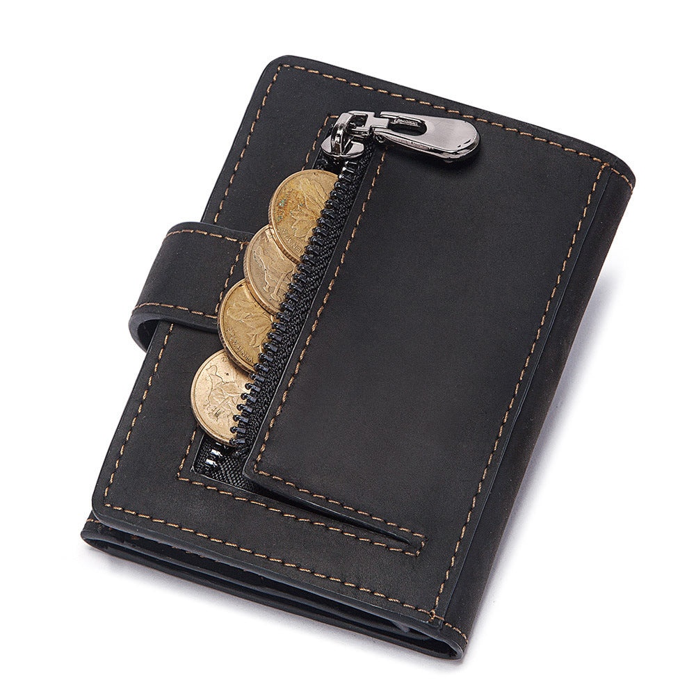 Coin Purse Metal Card Case Leather Card Sleeve ID Sleeve Leather Credit Card Holder - Korvel