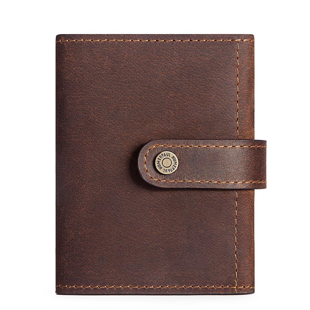 Coin Purse Metal Card Case Leather Card Sleeve ID Sleeve Leather Credit Card Holder - Korvel