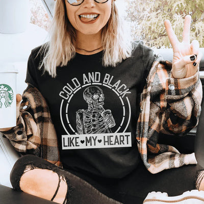 Camiseta fría y negra como mi corazón