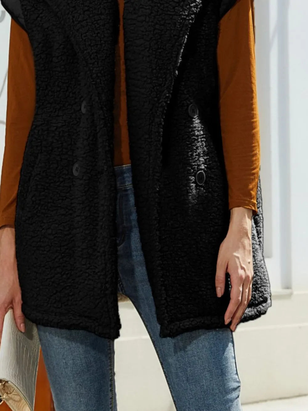 Collared Neck Button Up Vest Coat - Korvel