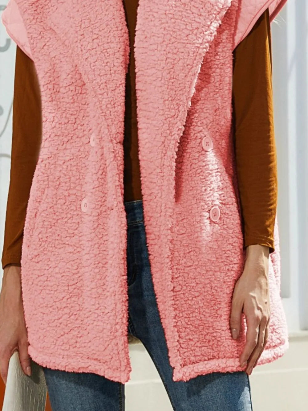 Collared Neck Button Up Vest Coat - Korvel