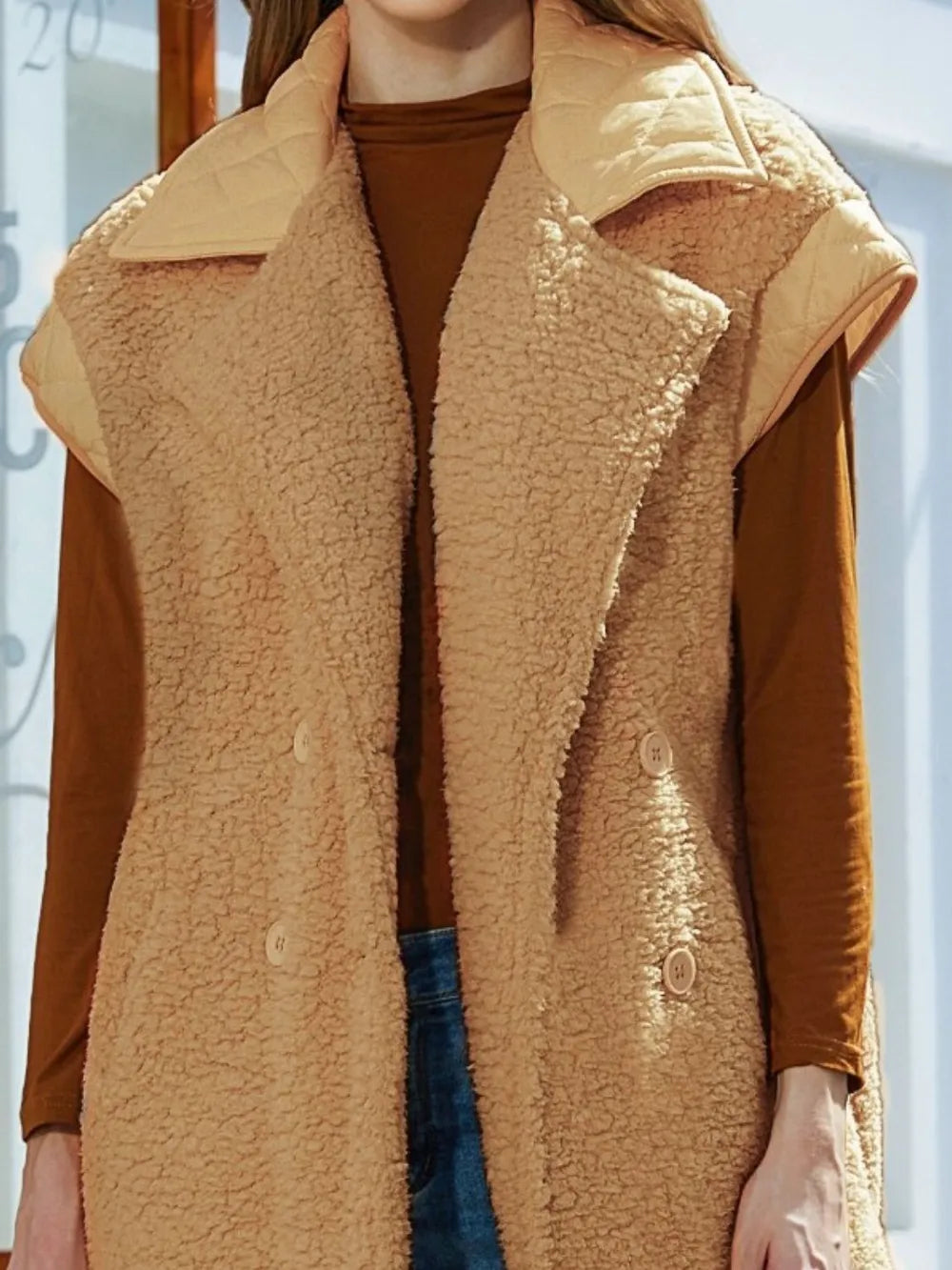 Collared Neck Button Up Vest Coat - Korvel