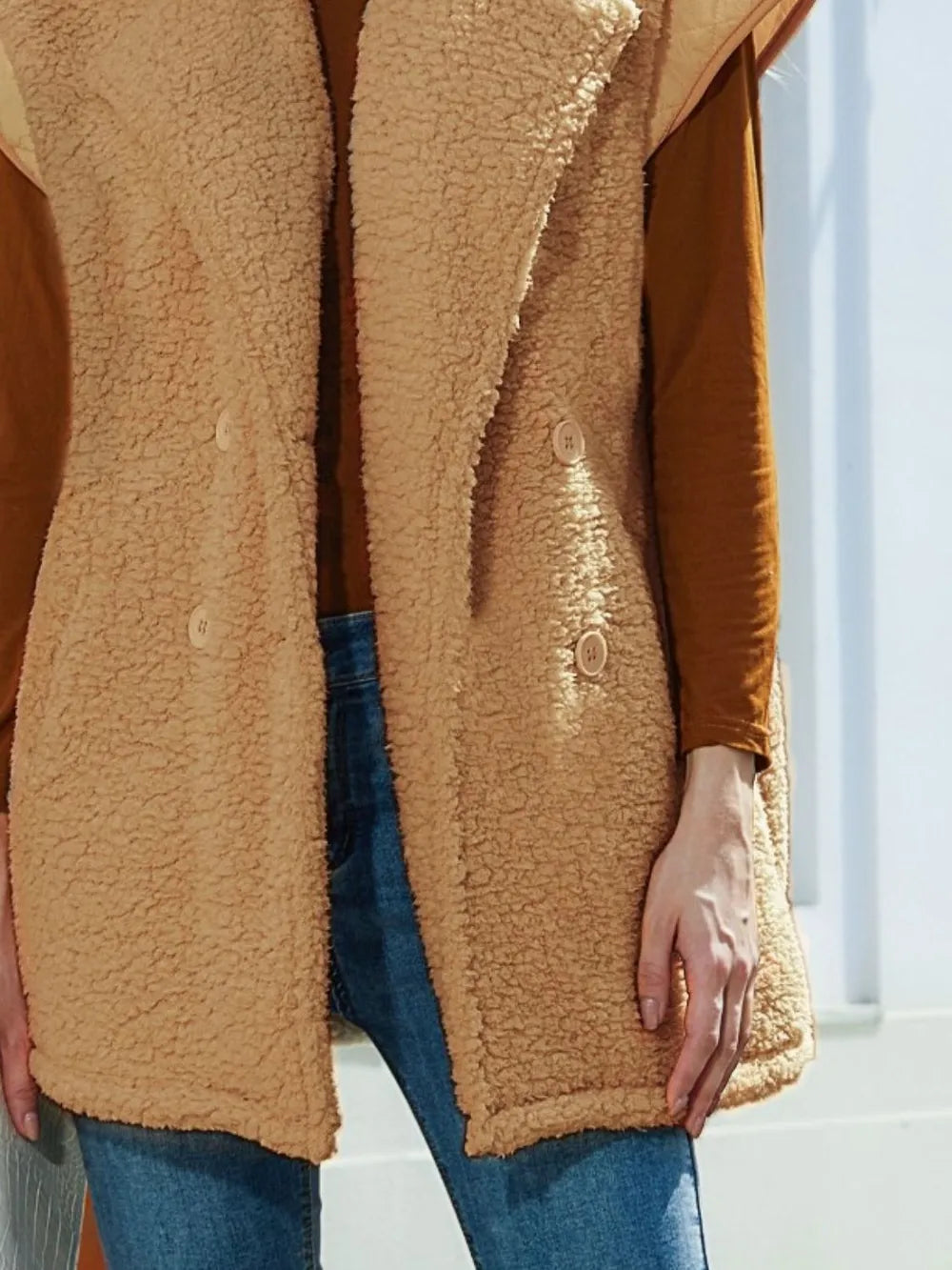 Collared Neck Button Up Vest Coat - Korvel