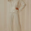 Collared Neck Long Sleeve Top and Pants Lounge Set - Korvel