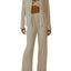 Collared Neck Long Sleeve Top and Pants Lounge Set - Korvel