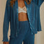 Collared Neck Long Sleeve Top and Pants Lounge Set - Korvel