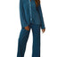 Collared Neck Long Sleeve Top and Pants Lounge Set - Korvel
