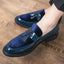 Mandotos College Inspired Leather Loafers for Men - Blue Premium Dress Shoes