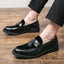 Mandotos College Inspired Leather Loafers for Men - Blue Premium Dress Shoes