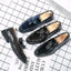 Mandotos College Inspired Leather Loafers for Men - Blue Premium Dress Shoes