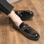 Mandotos College Inspired Leather Loafers for Men - Blue Premium Dress Shoes