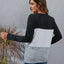 Color Block Round Neck Long Sleeve T-Shirt
