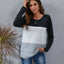 Color Block Round Neck Long Sleeve T-Shirt