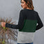 Color Block Round Neck Long Sleeve T-Shirt