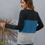 Color Block Round Neck Long Sleeve T-Shirt