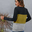 Color Block Round Neck Long Sleeve T-Shirt