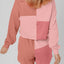 Color Block Round Neck Top and Shorts Set - Korvel