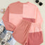 Color Block Round Neck Top and Shorts Set - Korvel