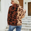 Color Blocked Leopard Print V-Neck Cardigan Sweater