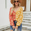 Color Blocked Leopard Print V-Neck Cardigan Sweater