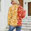 Color Blocked Leopard Print V-Neck Cardigan Sweater