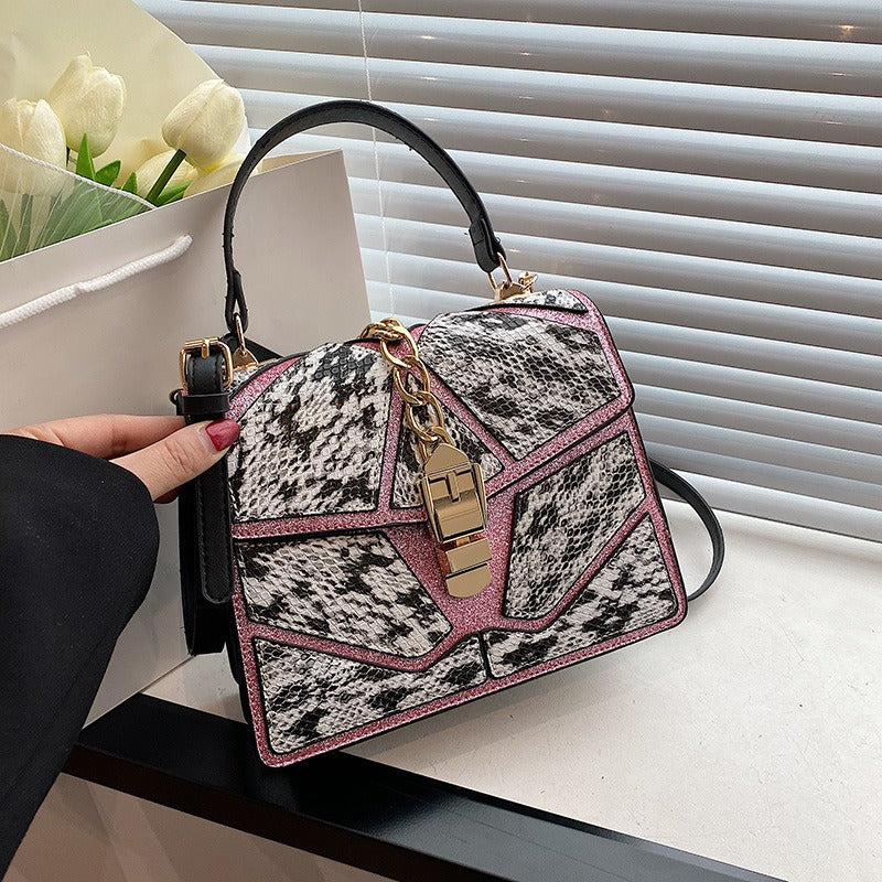 Color blocking hand-held small square bag, versatile for women, single shoulder - Korvel