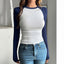 Color blocking long sleeved women's inner T-shirt - Korvel