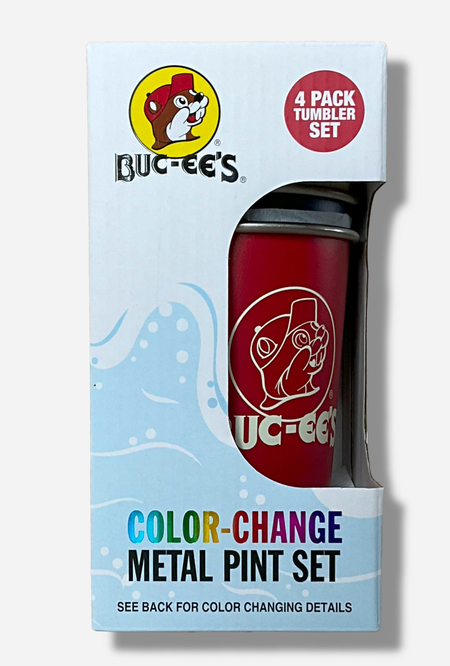 Ensemble de pintes métalliques à changement de couleur Buc-ee's
