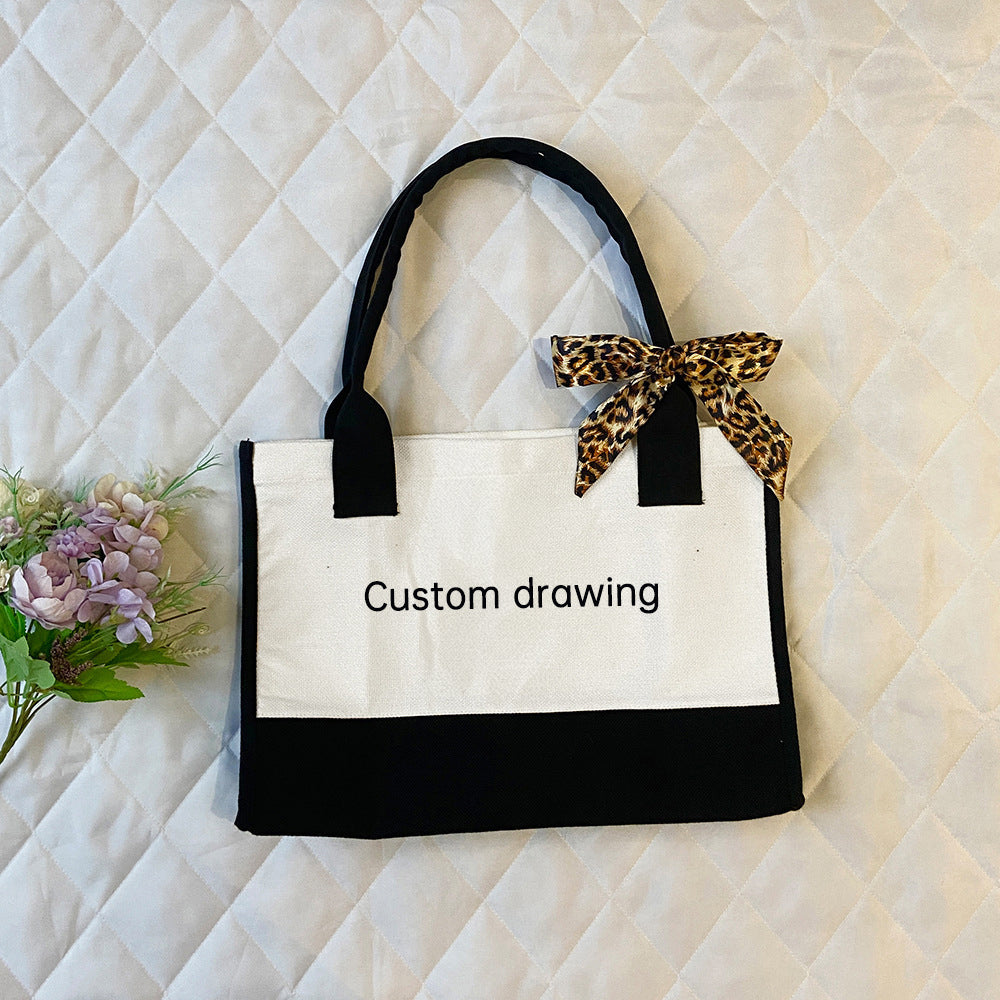 Colorblock handbag custom made to order 380g linen cotton - Korvel