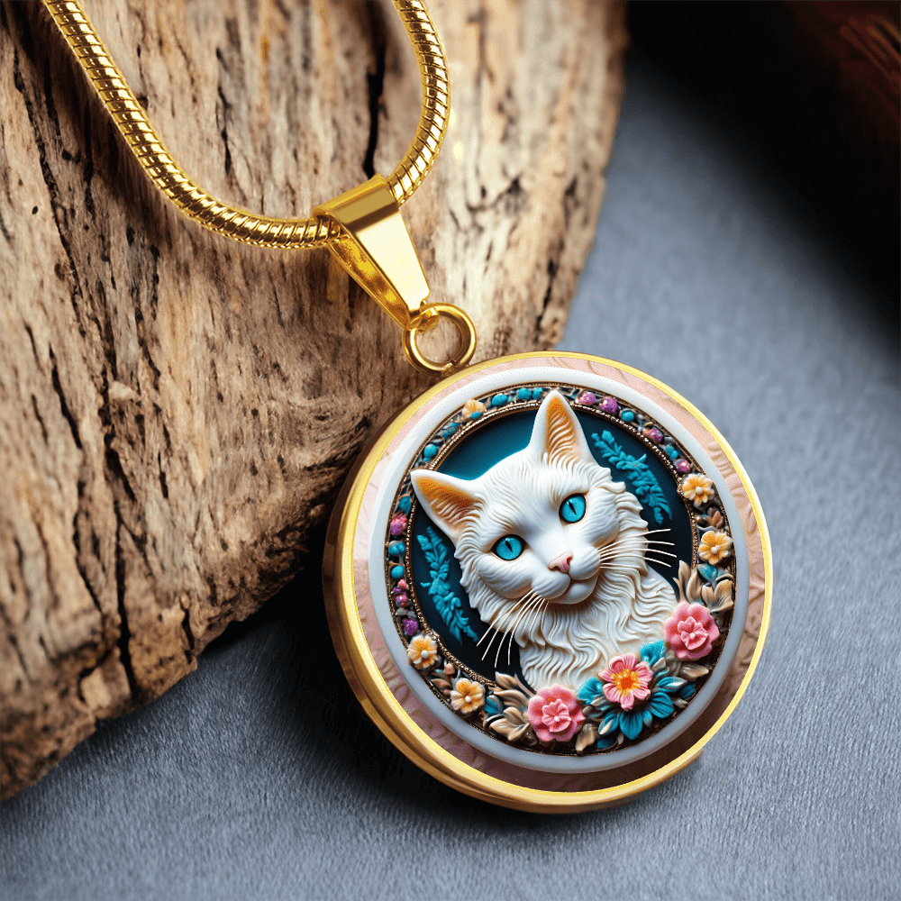 Collar de Cameo de Gato Colorido