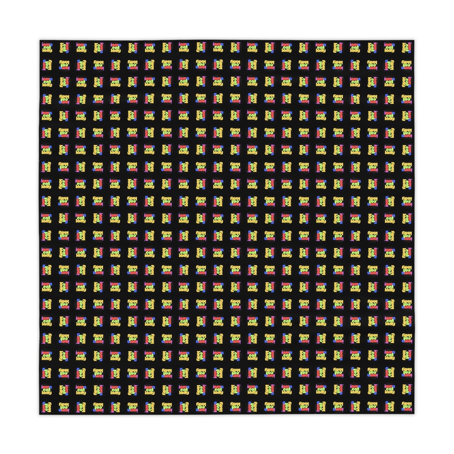 Colorful Cat Lady Patterned Tablecloth for Dining