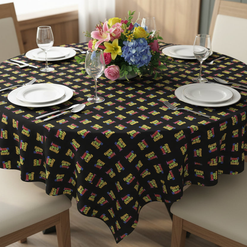 Colorful Cat Lady Patterned Tablecloth for Dining