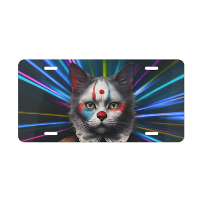 Colorful Clown Cat Vanity Plate - Unique Decorative License Plate