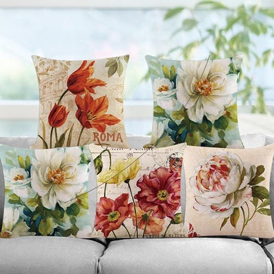 Colorful Flower Decorative Pillow Covers for Home Decor