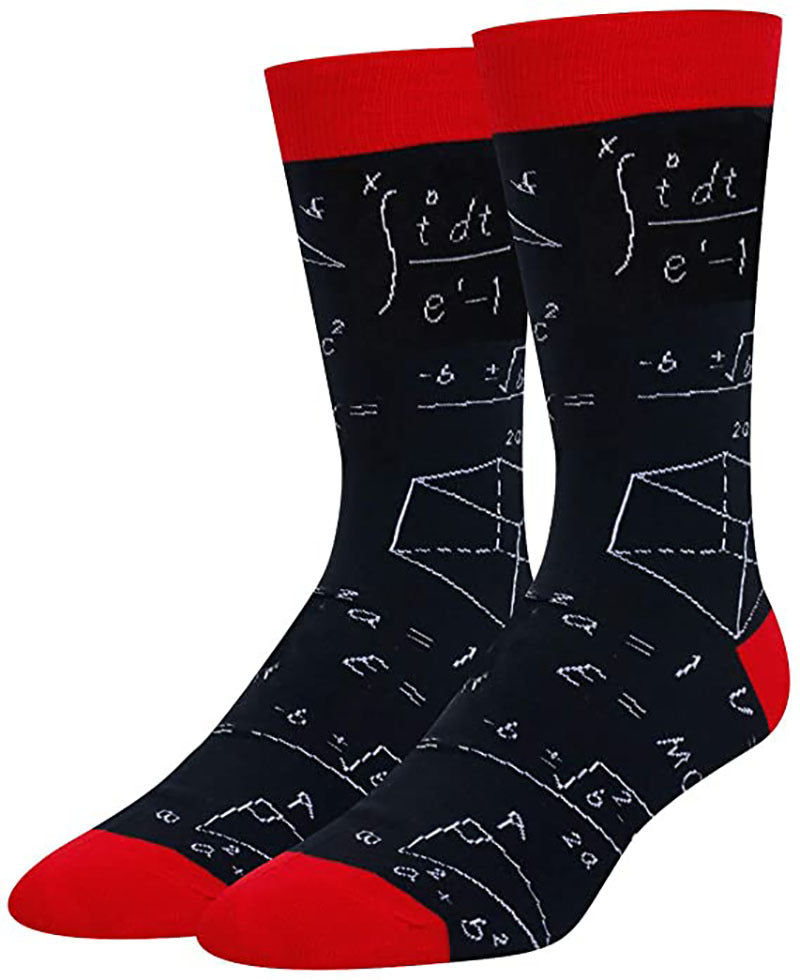 Colorful Mathematical Formula Problem Solving Printed Men's Socks Cotton Socks - Korvel