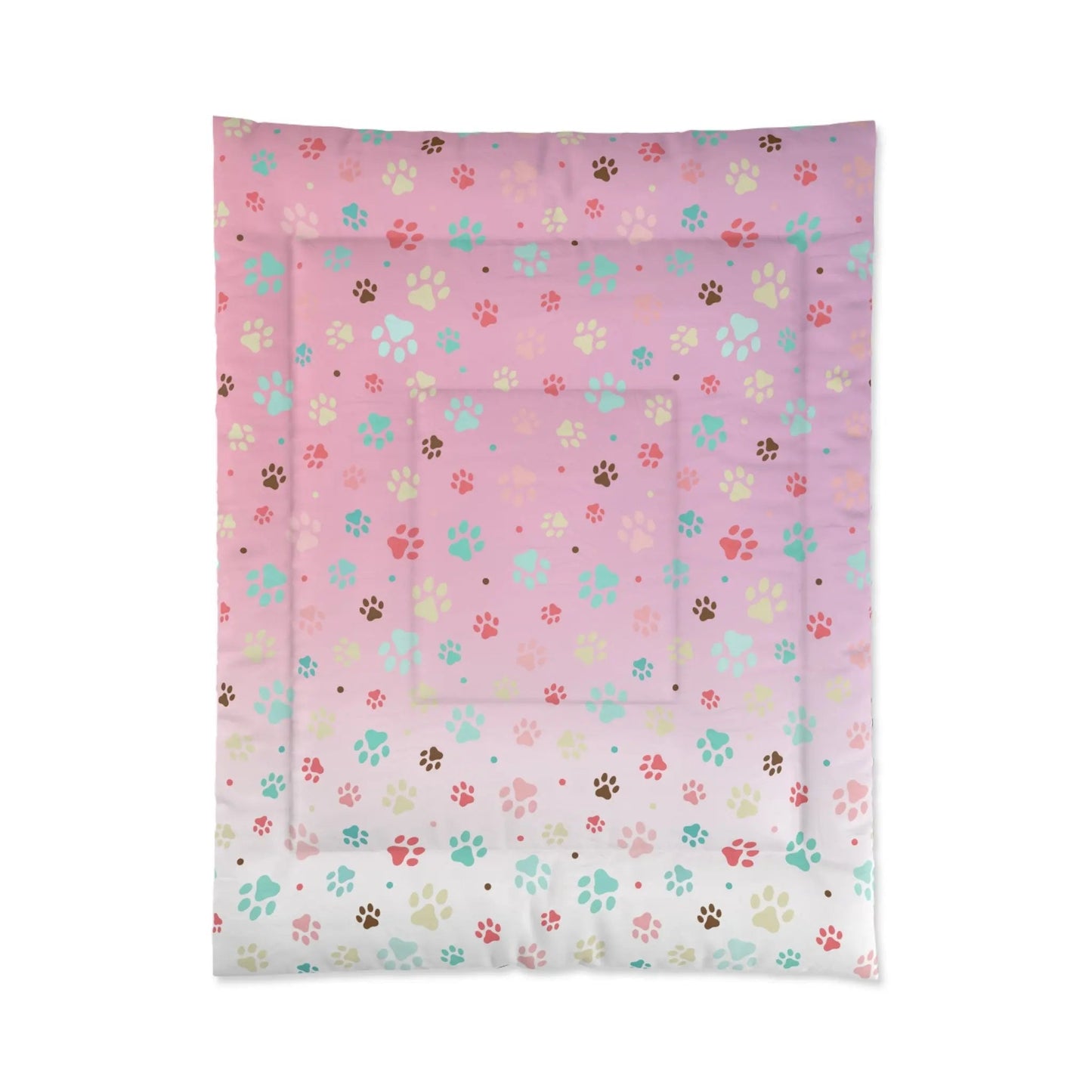 Vibrant Paw Print Comforter - Perfect Bedding for Pet Enthusiasts - Korvel