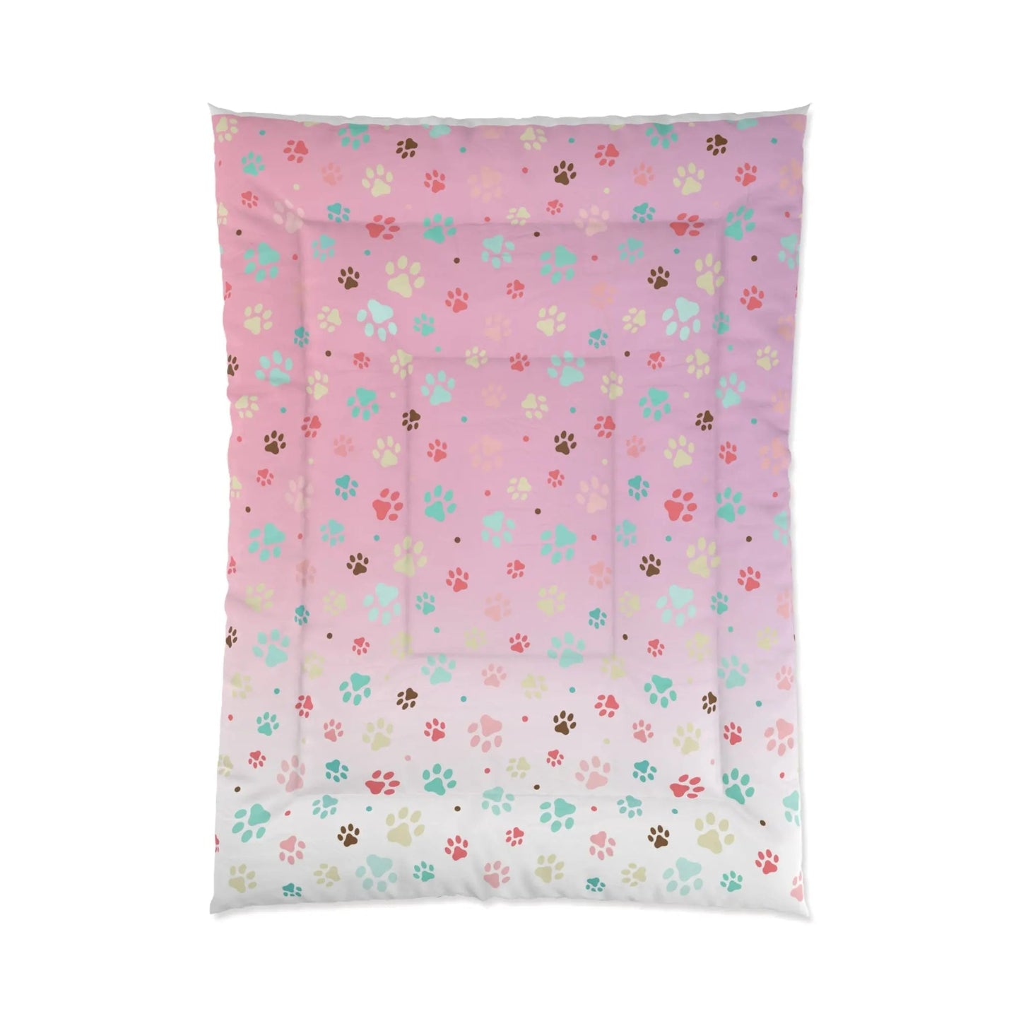 Vibrant Paw Print Comforter - Perfect Bedding for Pet Enthusiasts - Korvel