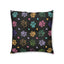 Coussin de sol tufté avec empreintes de pattes vibrantes