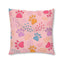 Colorful Pet Paw Print Tufted Floor Pillow