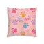 Colorful Pet Paw Print Tufted Floor Pillow