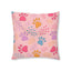 Colorful Pet Paw Print Tufted Floor Pillow