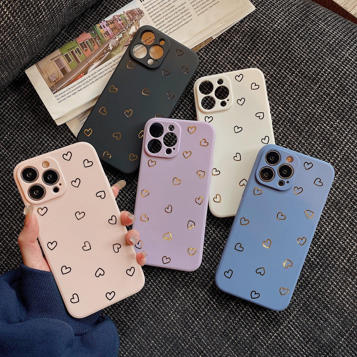 Colorful Silicone Heart Phone Case for iPhone 14 Pro Max & More
