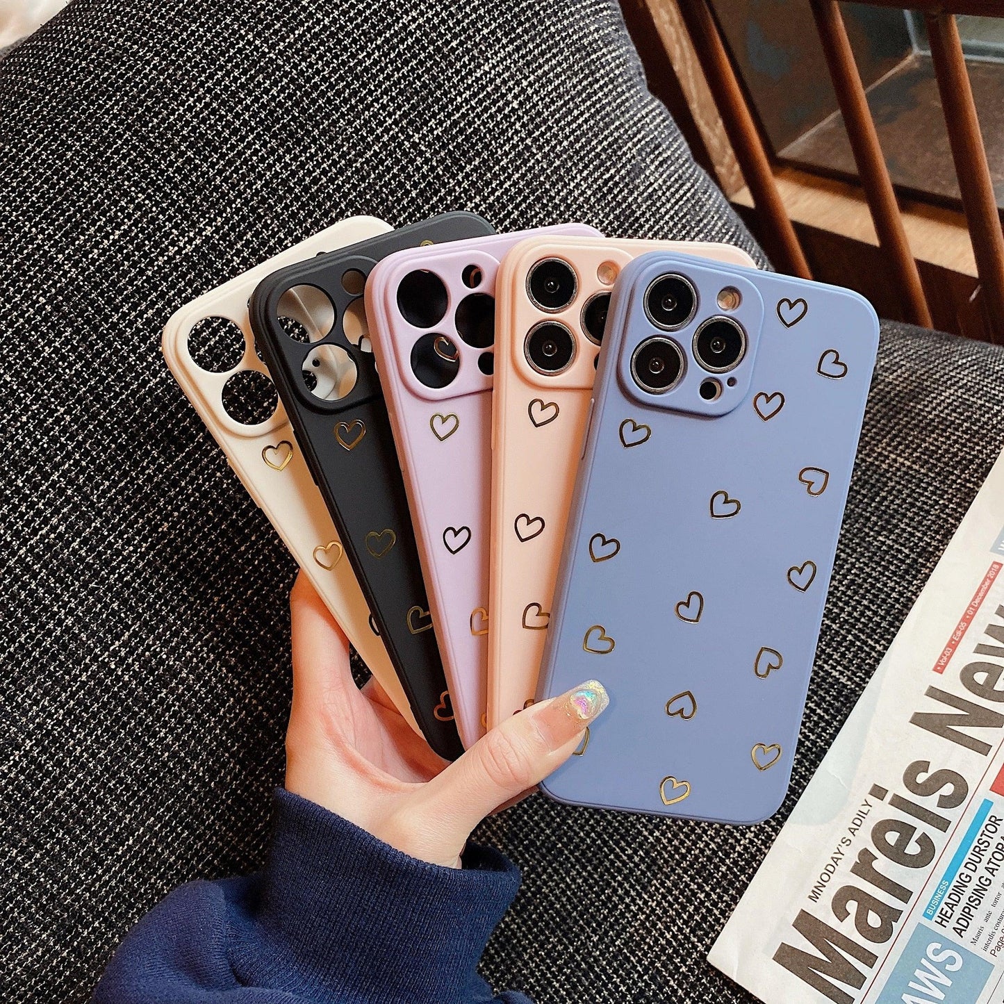 Colorful Silicone Heart Phone Case for iPhone 14 Pro Max & More