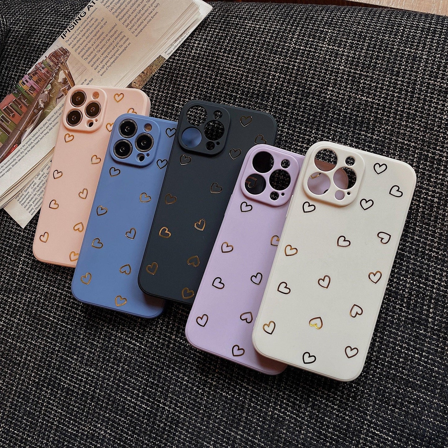 Colorful Silicone Heart Phone Case for iPhone 14 Pro Max & More