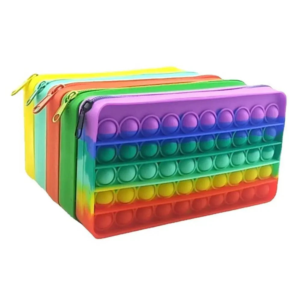 Estuche de Lápices Antiestrés Colorido - Diseño Arcoíris
