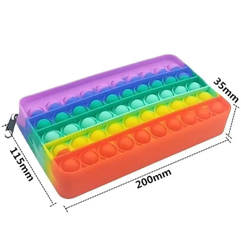 Estuche de Lápices Antiestrés Colorido - Diseño Arcoíris